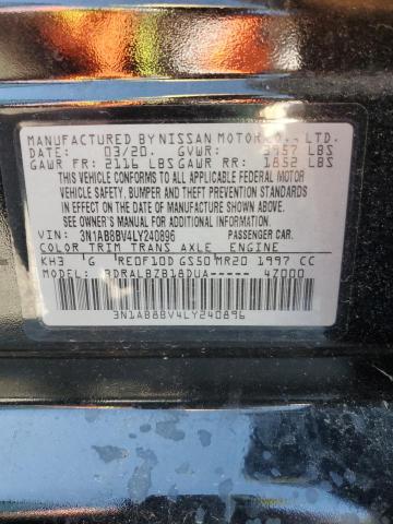 2020 Nissan Sentra S VIN: 3N1AB8BV4LY240896 Lot: 55870324