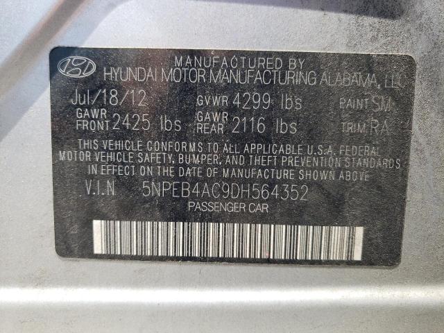 2013 Hyundai Sonata Gls VIN: 5NPEB4AC9DH564352 Lot: 55941854