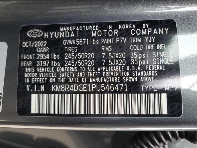 2023 Hyundai Palisade Sel Premium VIN: KM8R4DGE1PU546471 Lot: 52382784