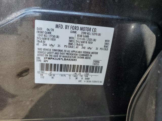 2020 Ford Edge Sel VIN: 2FMPK3J97LBA93685 Lot: 54797344