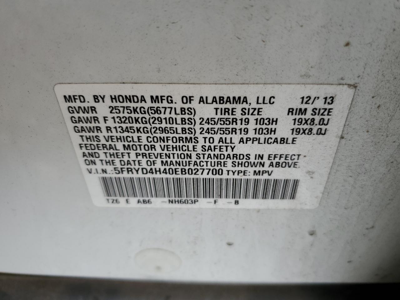 5FRYD4H40EB027700 2014 Acura Mdx Technology