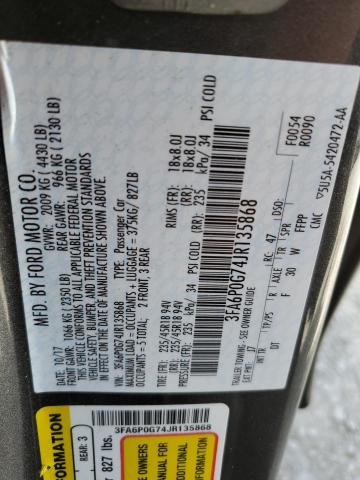 VIN 3FA6P0G74JR135868 2018 Ford Fusion, S no.12