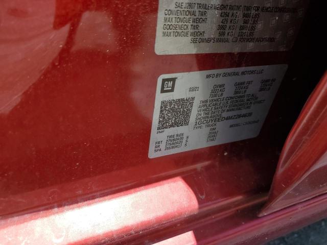 2021 Chevrolet Silverado K1500 Rst VIN: 1GCUYEED4MZ284639 Lot: 56003874