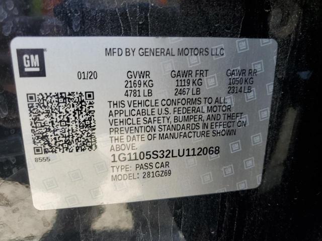 2020 Chevrolet Impala Premier VIN: 1G1105S32LU112068 Lot: 53681084