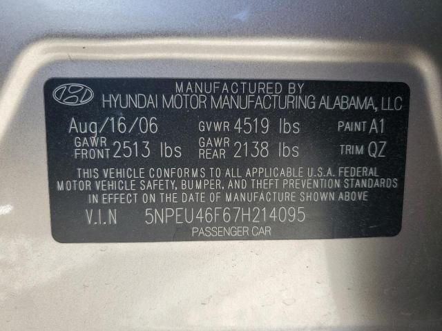 2007 Hyundai Sonata Se VIN: 5NPEU46F67H214095 Lot: 56495374