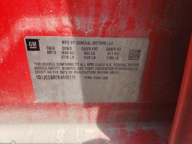 2014 Chevrolet Sonic Lt VIN: 1G1JC5SH7E4100116 Lot: 55520104