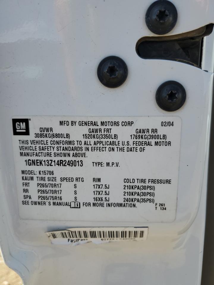 1GNEK13Z14R249013 2004 Chevrolet Tahoe K1500