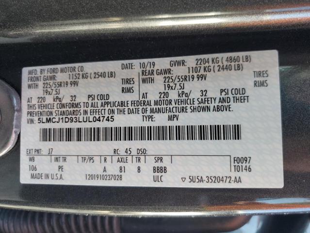 2020 Lincoln Corsair VIN: 5LMCJ1D93LUL04745 Lot: 56123464