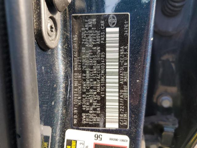 VIN 4T1C11BK7MU034705 2021 Toyota Camry, LE no.12