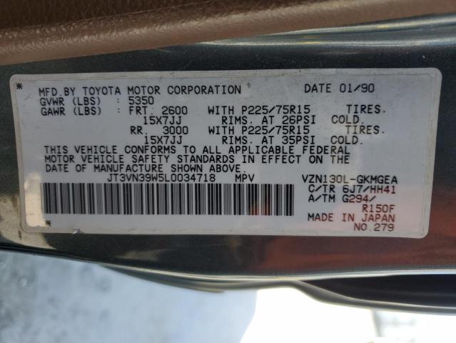 1990 Toyota 4Runner Vn39 Sr5 VIN: JT3VN39W5L0034718 Lot: 53324224