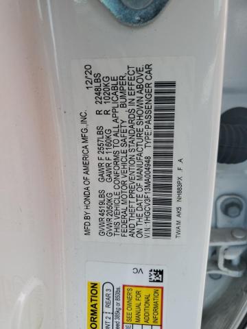 2021 Honda Accord Hybrid VIN: 1HGCV3F13MA004948 Lot: 56384614