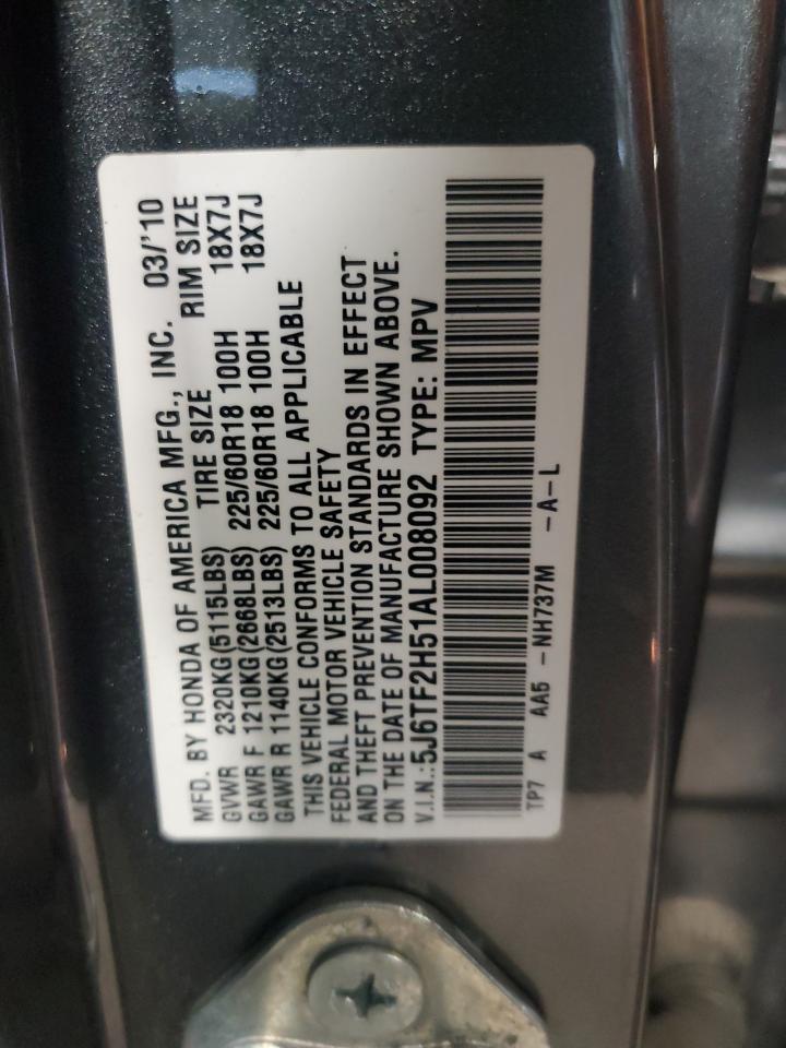 5J6TF2H51AL008092 2010 Honda Accord Crosstour Exl