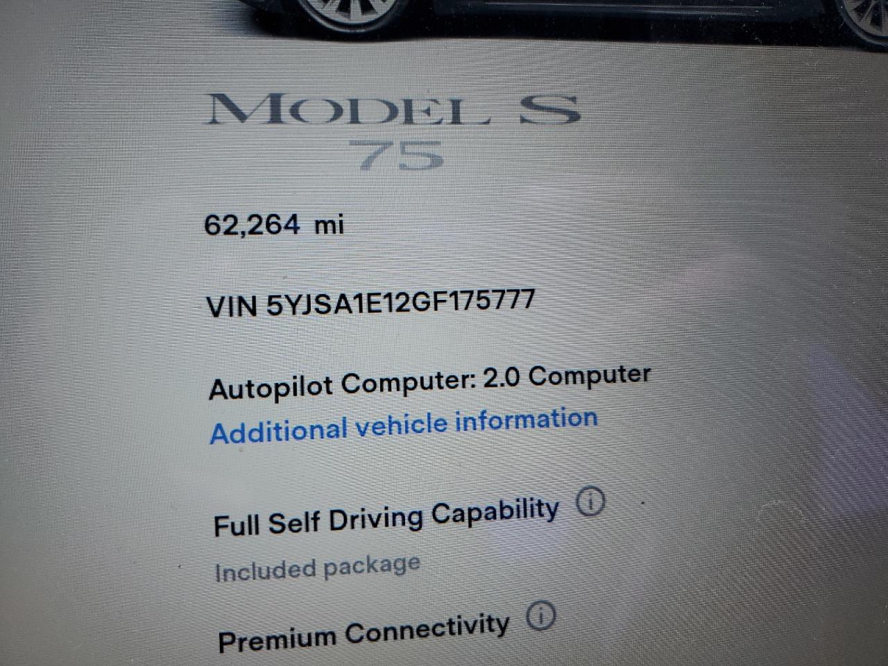 5YJSA1E12GF175777 2016 Tesla Model S