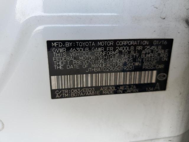 2016 Lexus Is 200T VIN: JTHBA1D29G5019231 Lot: 55971864