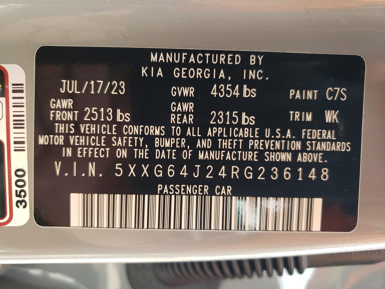 5XXG64J24RG236148 2024 Kia K5 Gt Line