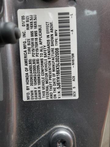 2005 Honda Element Ex VIN: 5J6YH186X5L002008 Lot: 54931804