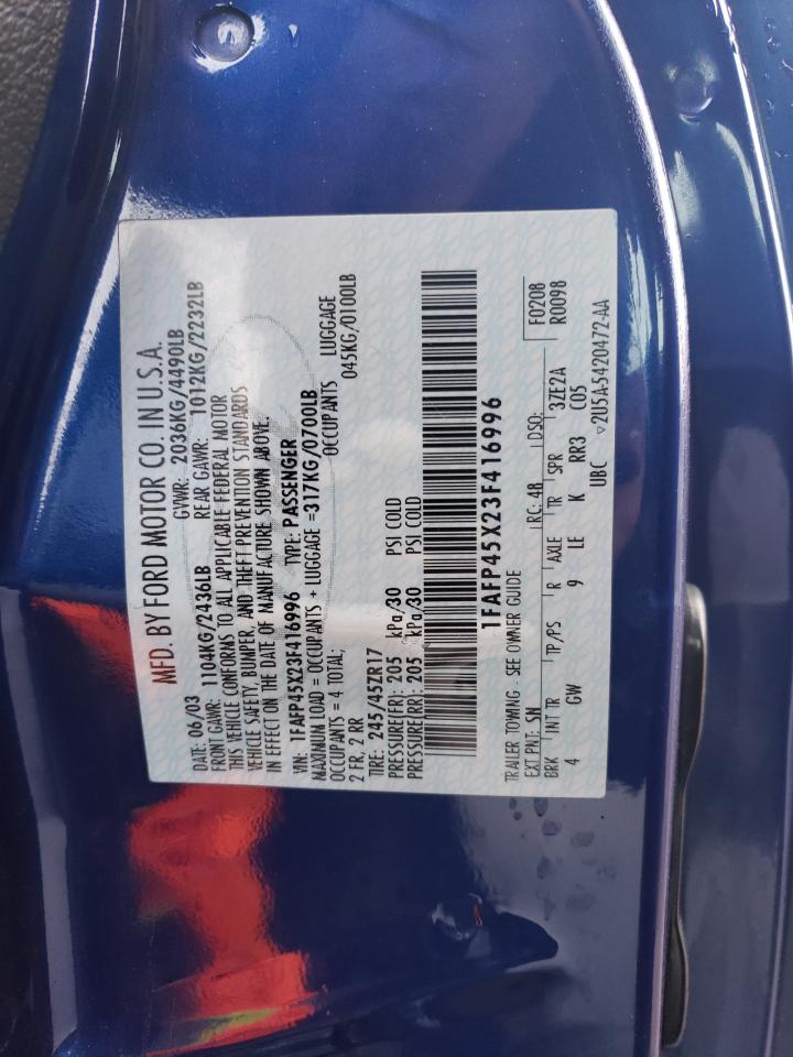 1FAFP45X23F416996 2003 Ford Mustang Gt