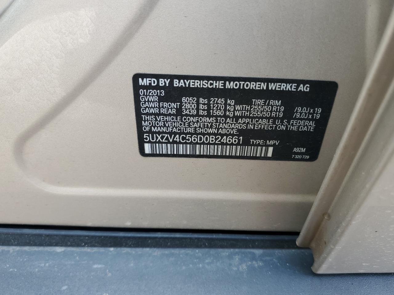 5UXZV4C56D0B24661 2013 BMW X5 xDrive35I