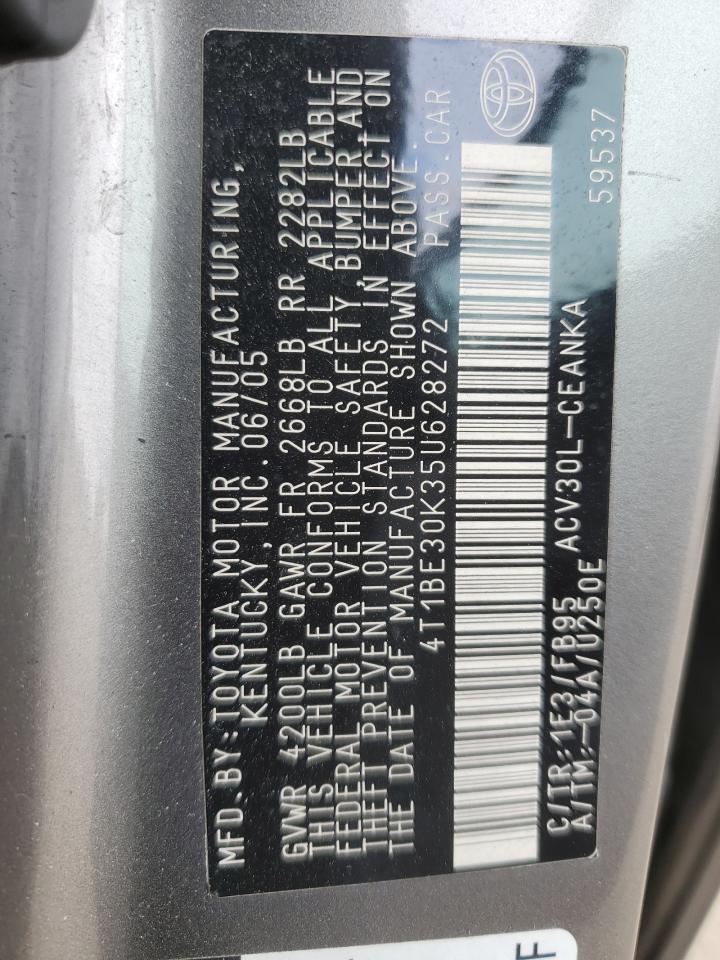 4T1BE30K35U628272 2005 Toyota Camry Le