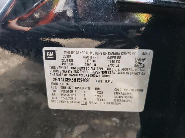 2017 CHEVROLET EQUINOX LT 2GNALCEK6H1594690  62139264