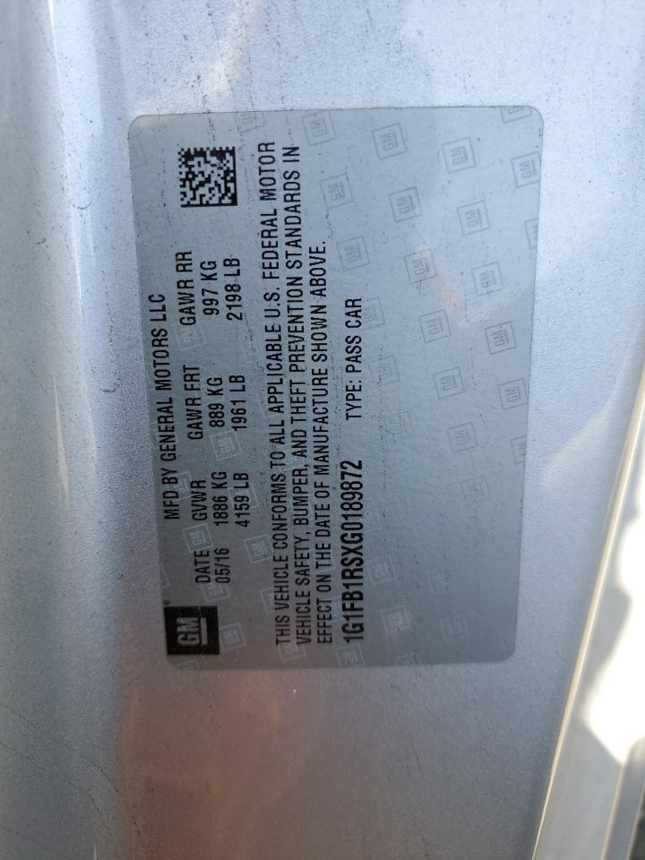 1G1FB1RSXG0189872 2016 Chevrolet Camaro Lt