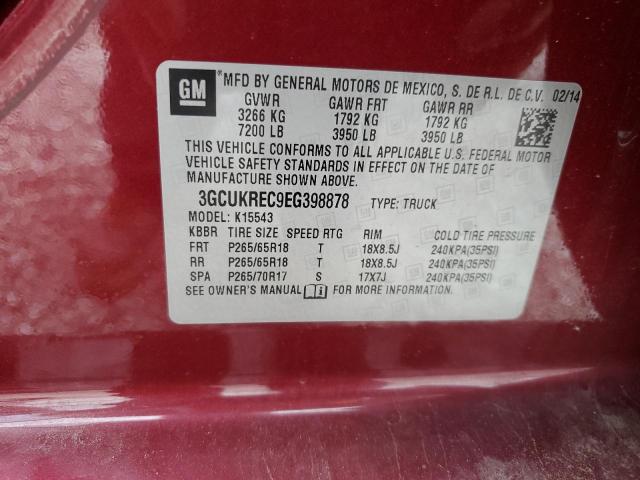2014 Chevrolet Silverado K1500 Lt VIN: 3GCUKREC9EG398878 Lot: 54420794