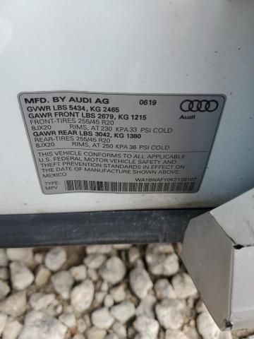 2019 Audi Q5 Premium Plus VIN: WA1BNAFY0K2128107 Lot: 53712874