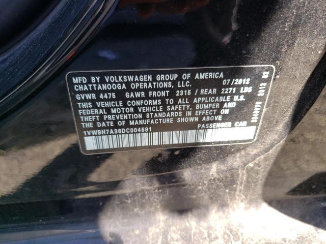 2013 Volkswagen Passat Se VIN: 1VWBH7A36DC004591 Lot: 56403384