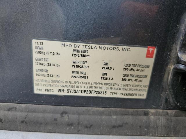 2013 Tesla Model S VIN: 5YJSA1DP2DFP25318 Lot: 53669784