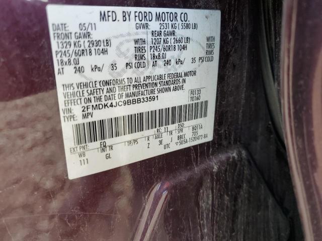 2011 Ford Edge Sel VIN: 2FMDK4JC9BBB33591 Lot: 54499744