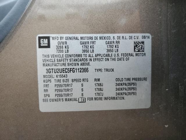 2015 GMC Sierra K1500 Sle VIN: 3GTU2UEC5FG112366 Lot: 55301594