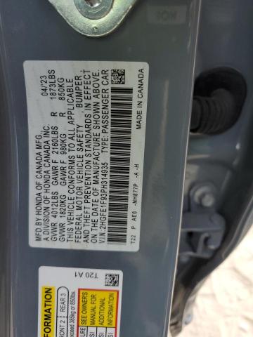 2023 HONDA CIVIC TOUR - 2HGFE1F93PH314935