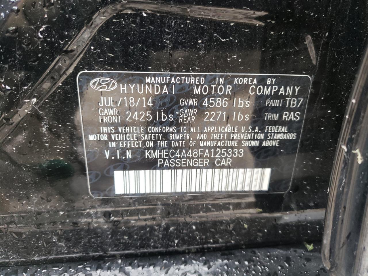 2015 Hyundai Sonata Hybrid vin: KMHEC4A48FA125333