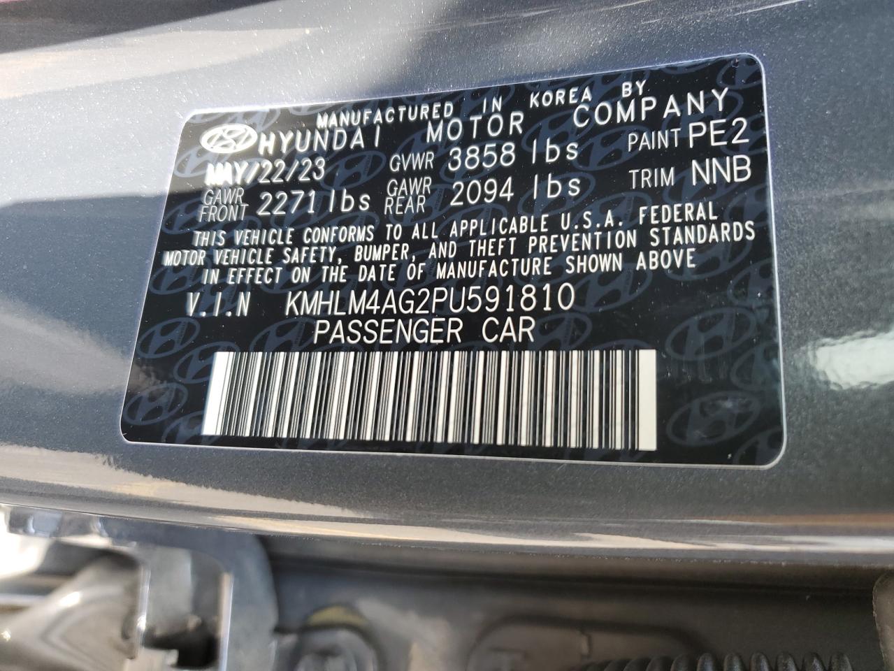 KMHLM4AG2PU591810 2023 Hyundai Elantra Sel