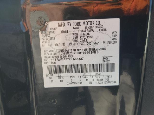 2007 Ford F150 Supercrew VIN: 1FTRW14577FA88327 Lot: 56924494