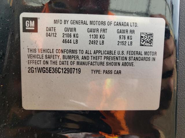 2012 Chevrolet Impala Lt VIN: 2G1WG5E36C1290719 Lot: 54064714