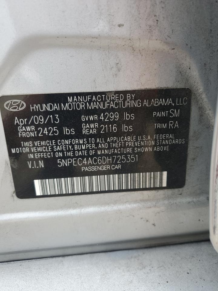 5NPEC4AC6DH725351 2013 Hyundai Sonata Se