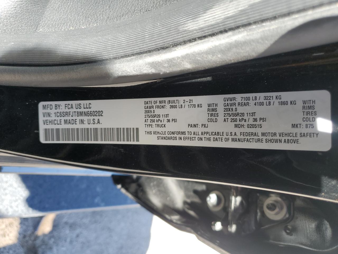 1C6SRFJT8MN660202 2021 Ram 1500 Laramie