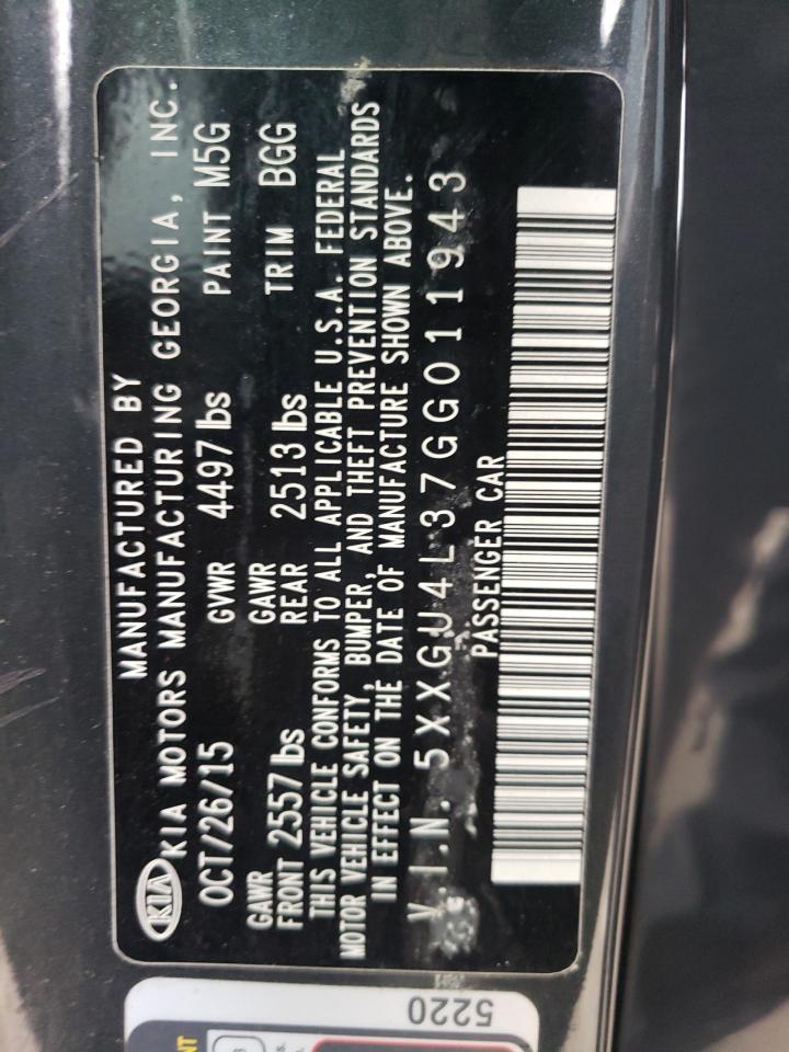 5XXGU4L37GG011943 2016 Kia Optima Ex