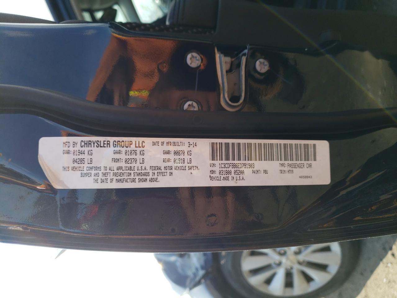 1C3CDFBB6ED791903 2014 Dodge Dart Sxt