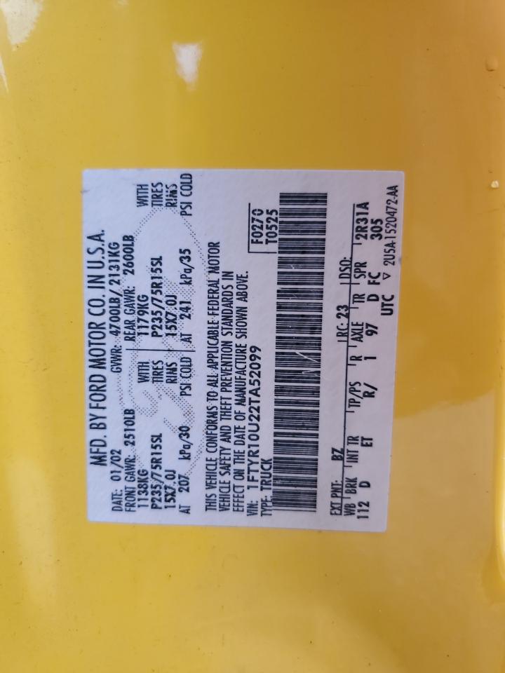 1FTYR10U22TA52099 2002 Ford Ranger