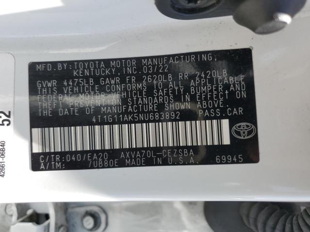 VIN 4T1G11AK5NU683892 2022 Toyota Camry, SE no.13