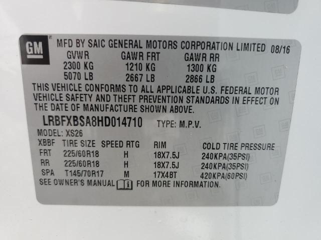 2017 Buick Envision Essence VIN: LRBFXBSA8HD014710 Lot: 54558554