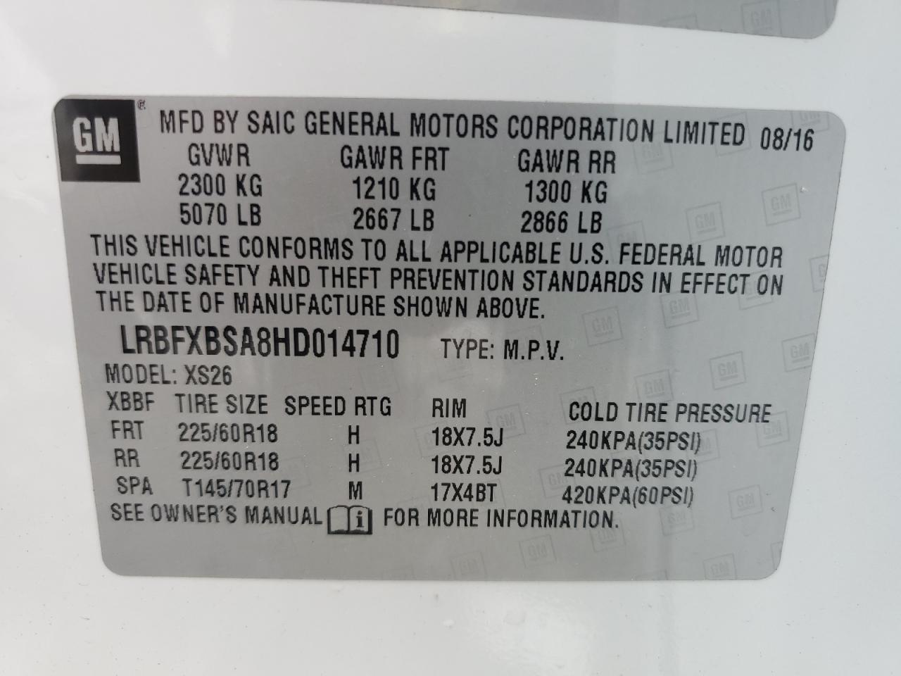 LRBFXBSA8HD014710 2017 Buick Envision Essence