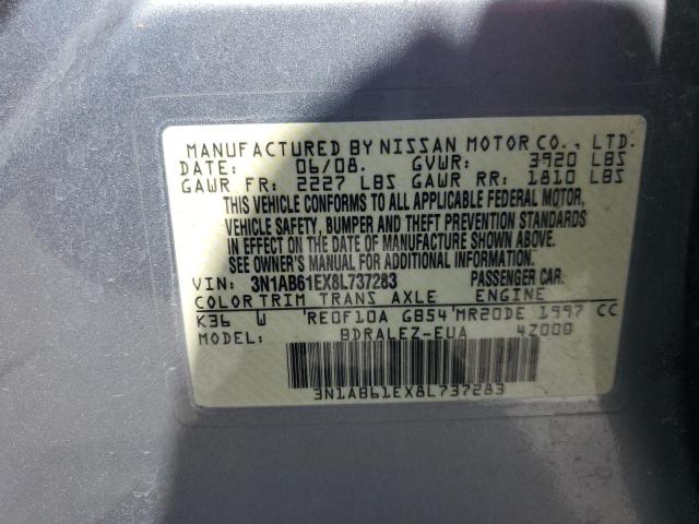 2008 Nissan Sentra 2.0 VIN: 3N1AB61EX8L737283 Lot: 56495644
