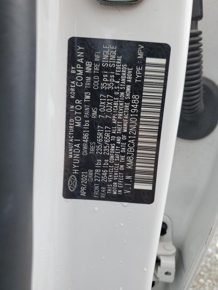 KM8JBCA12NU019488 2022 Hyundai Tucson Blue