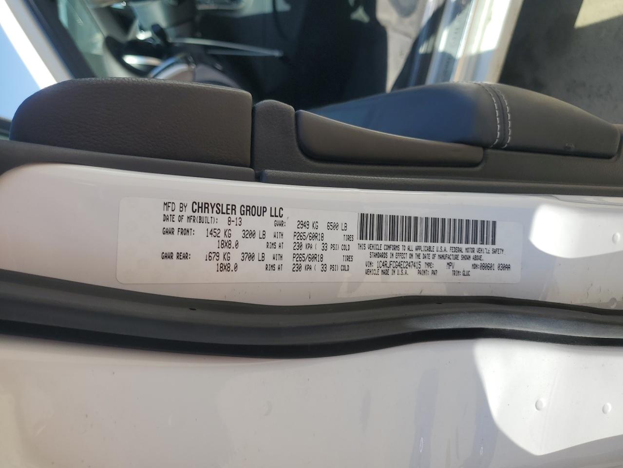 1C4RJFCG4EC247415 2014 Jeep Grand Cherokee Overland