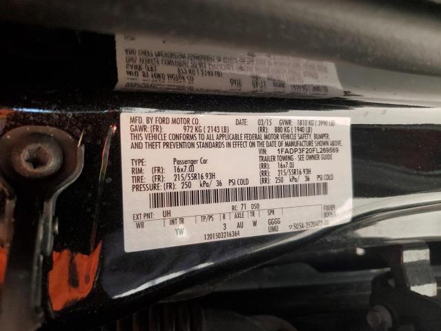 2015 Ford Focus Se VIN: 1FADP3F20FL269569 Lot: 53630634