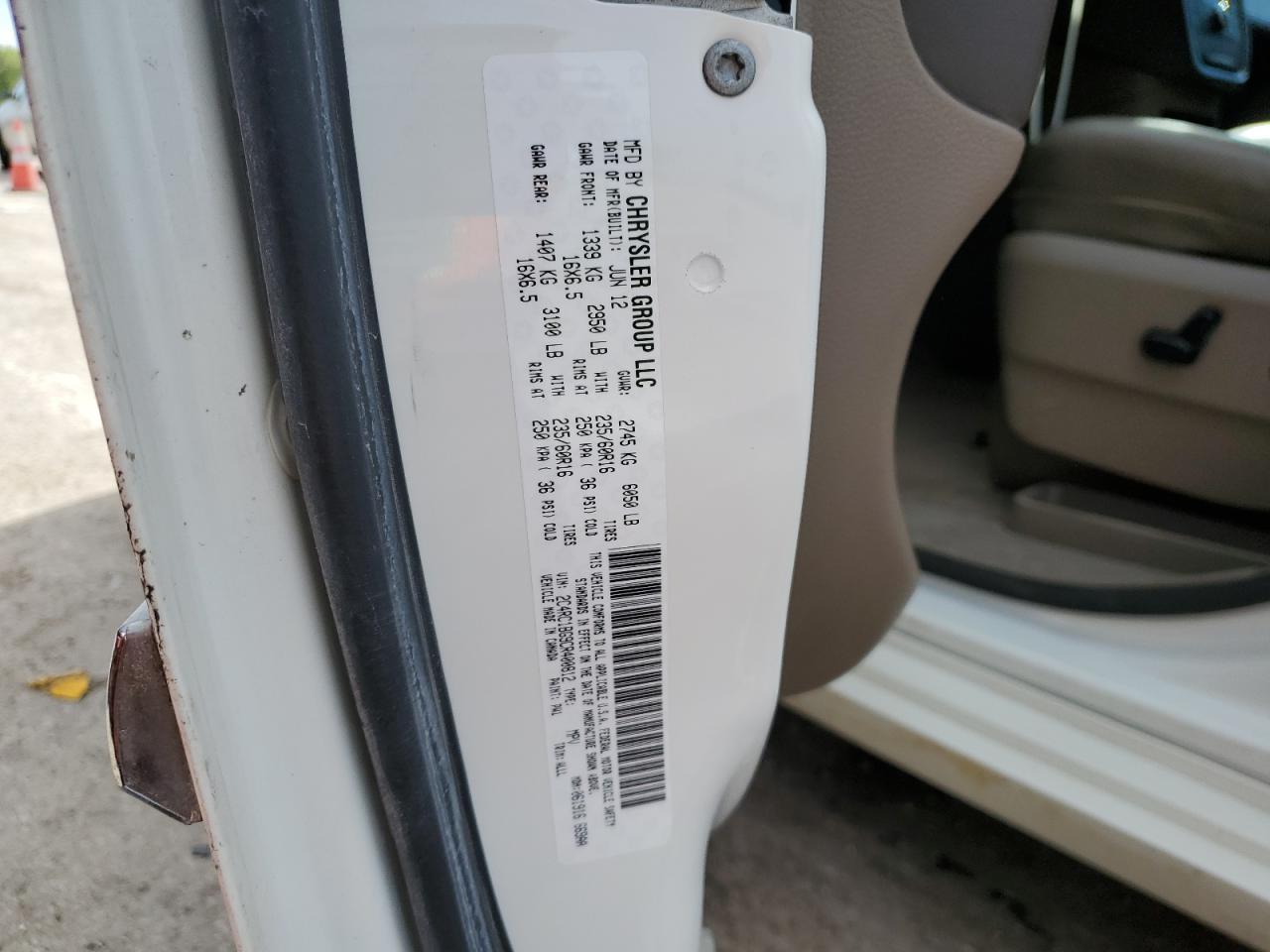 2C4RC1BG9CR400812 2012 Chrysler Town & Country Touring