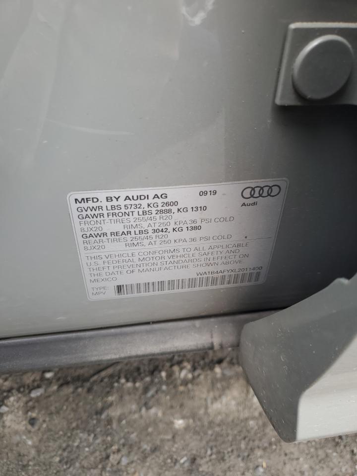 WA1B4AFYXL2011400 2020 Audi Sq5 Premium Plus